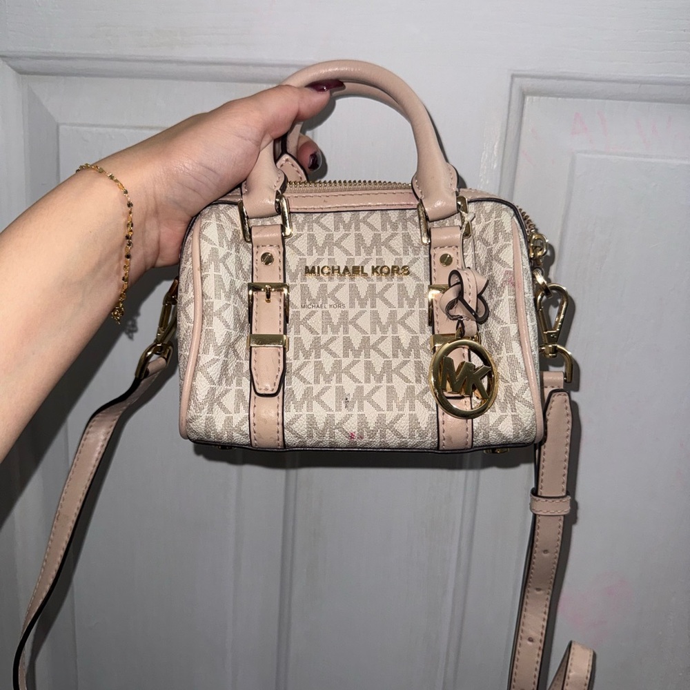 Michael Kors Cream and Gold Mini Bag